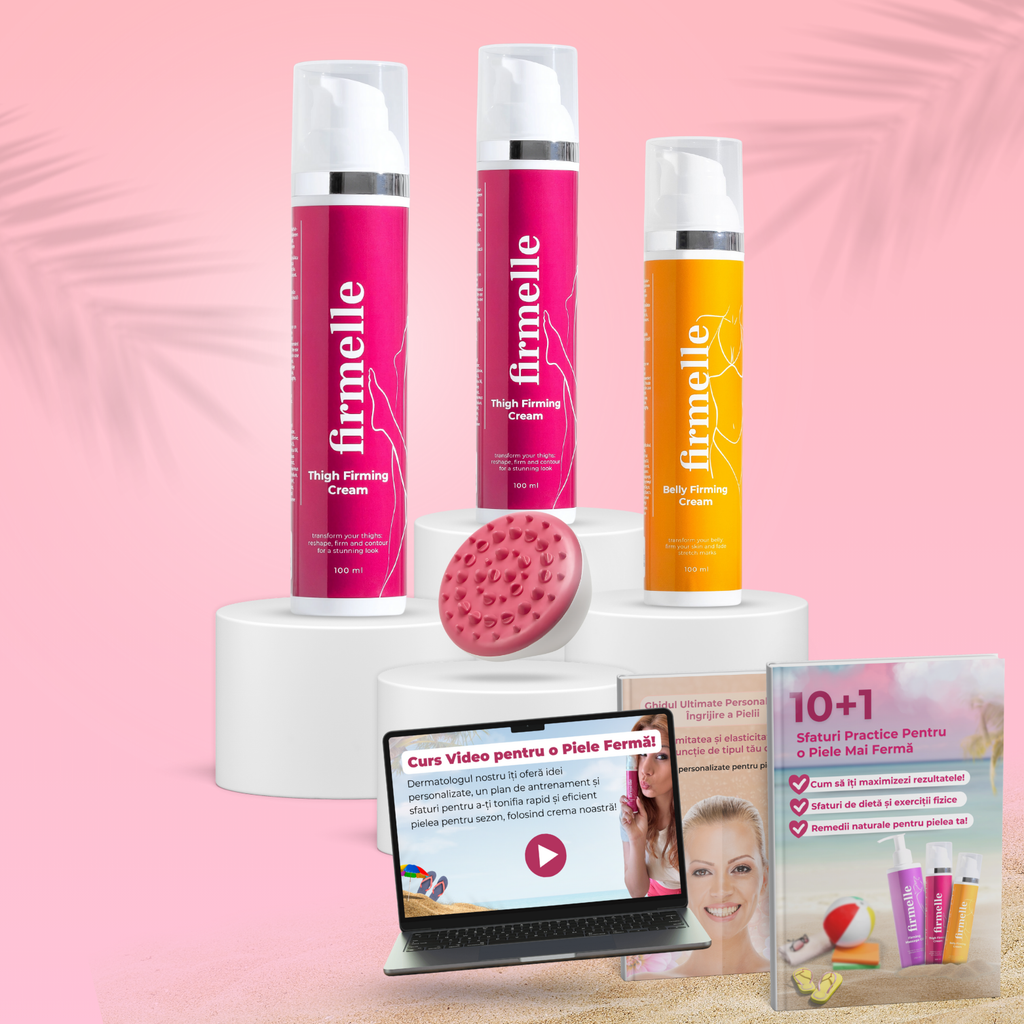 Creme Pentru Fermitatea Coapselor 100 ml  + 1 Cremă Pentru Abdomen 100 ml + 1 Masaj Anticelulitic + 2 E-book-uri GRATUITE + Curs Vide